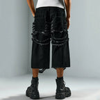 Men's Y2k Hip Hop Style Ripped Denim Shorts