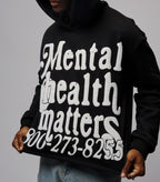 Mental Health Is Important Puff Print Pullover Cropped Hoodie