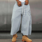 Men's Fashion Letter Drawstring Loose 3/4 Shorts