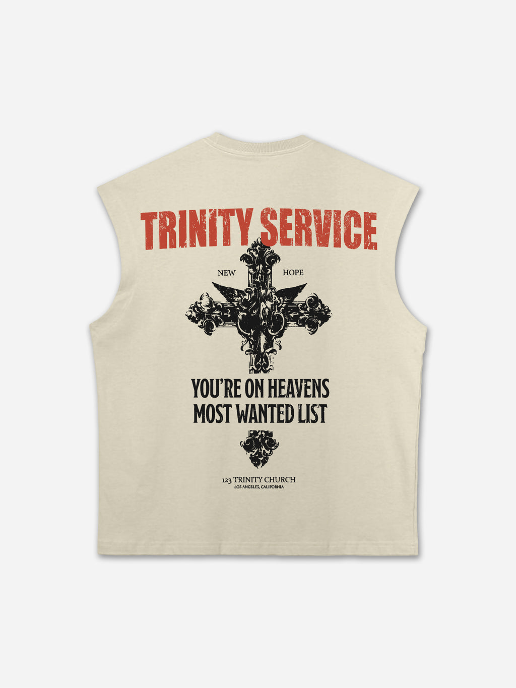 Trinity Service Vintage Cross Graphic Tank Top