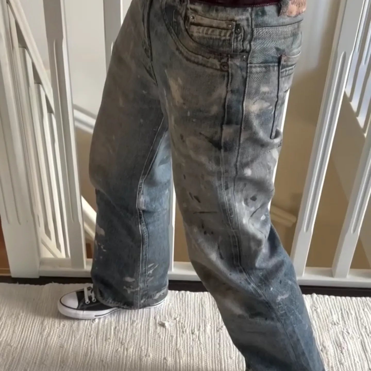Streetwear Printed Bootcut Denim Baggy Jeans