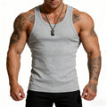Men's Cotton Ribbed Sleeveless Sports Tank Top