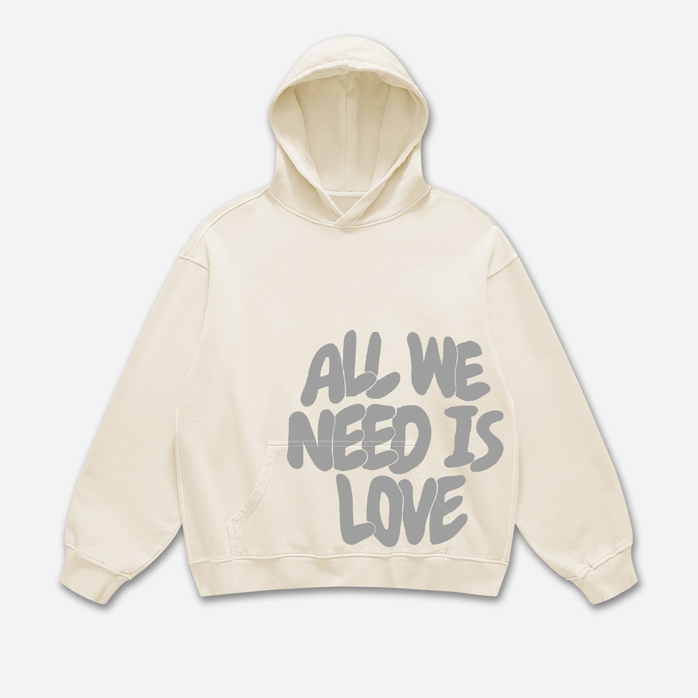Vintage All We Need Is Love Print Hoodie