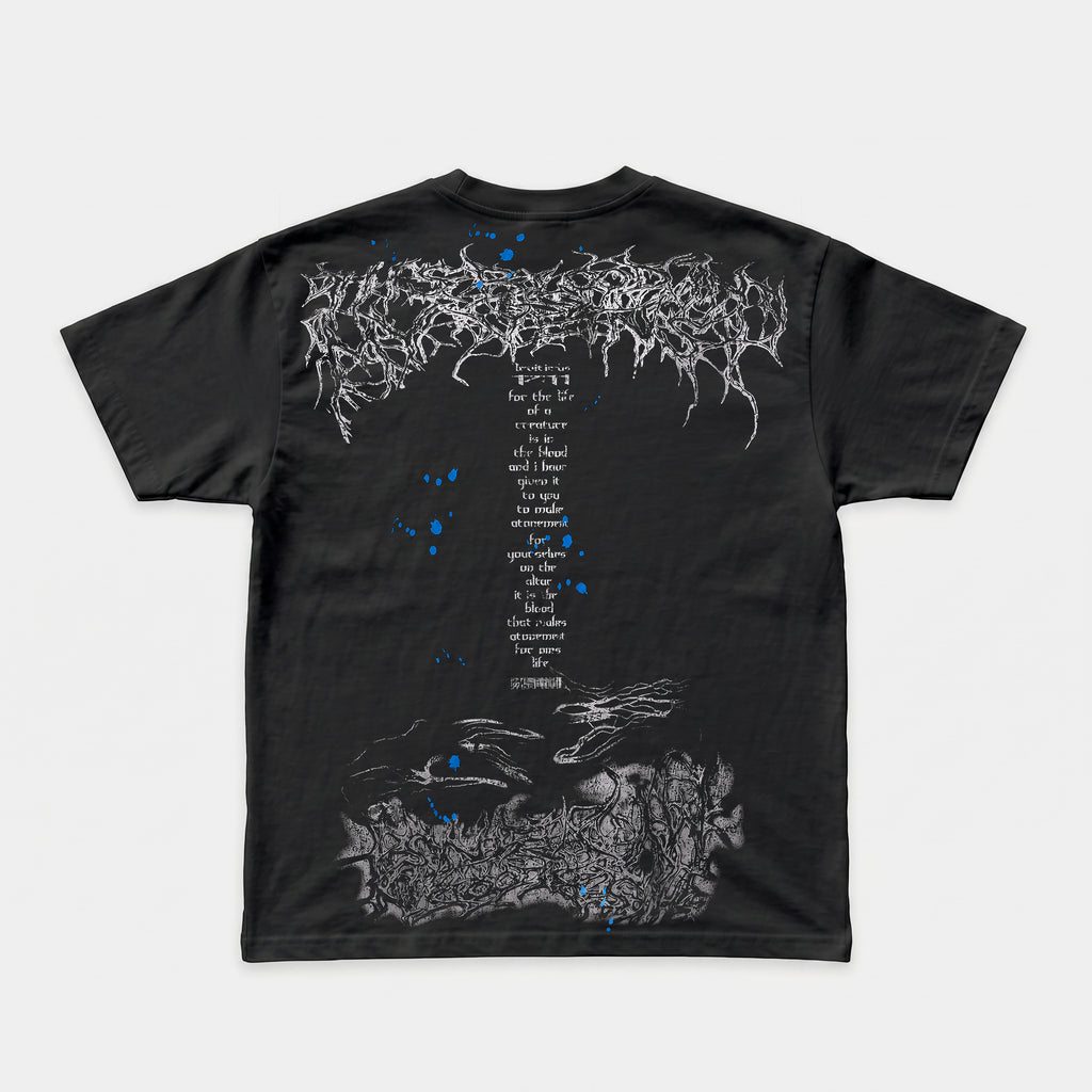 Creation Blue Abstract Graphic Cotton T-shirt