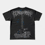 Creation Blue Abstract Graphic Cotton T-shirt