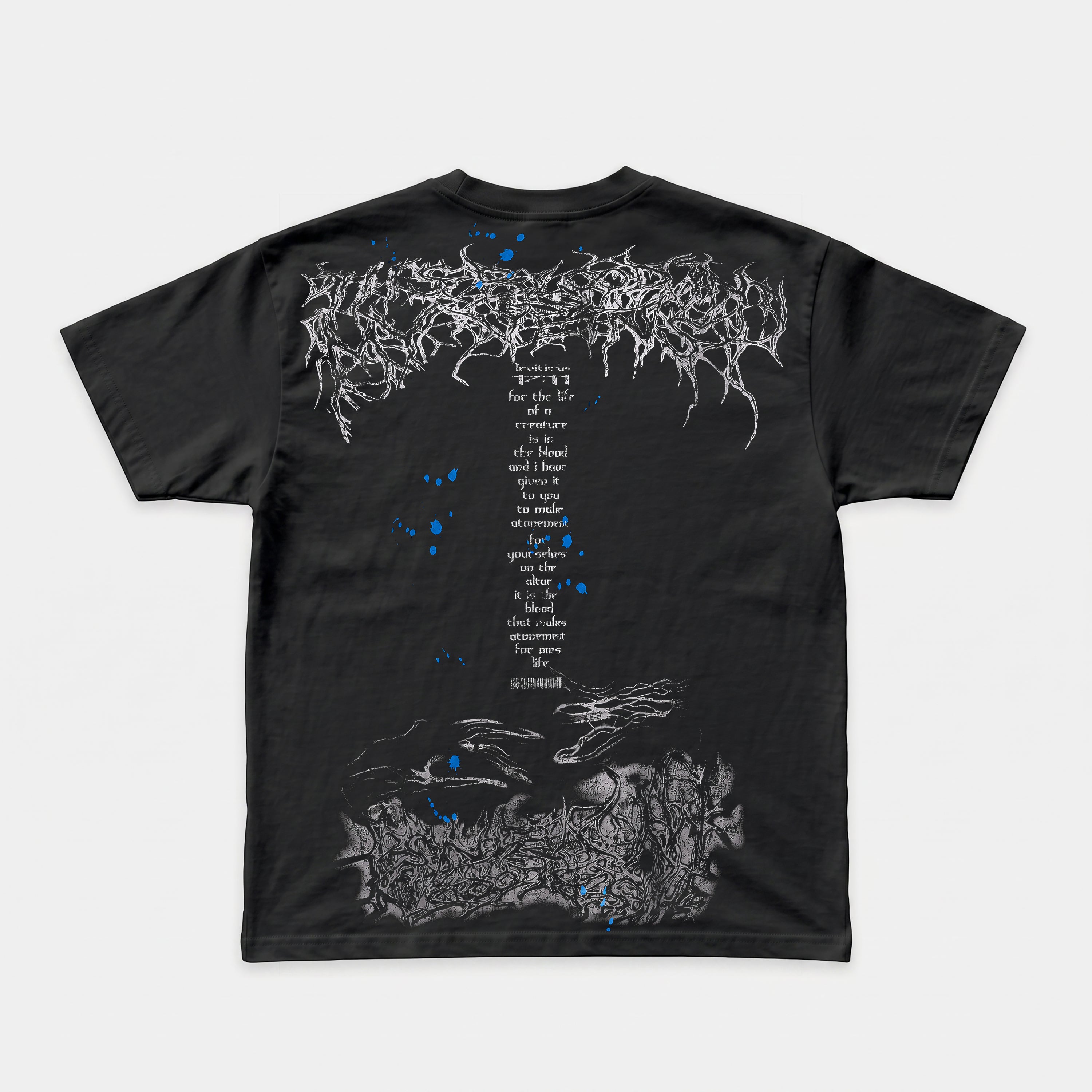 Creation Blue Abstract Graphic Cotton T-shirt