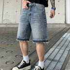 Y2k Trendy Rhinestone Loose Denim Shorts