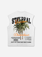 Stay Real Coconut Vacation Vintage Graphic Tank Top