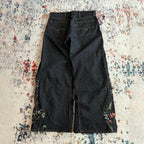 Men's Vintage Y2k Floral Embroidered Loose Baggy Jeans