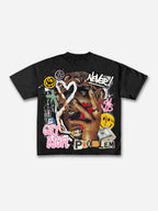 Richer Than My Opps Vintage Abstract Man Graphic Cotton T-shirt