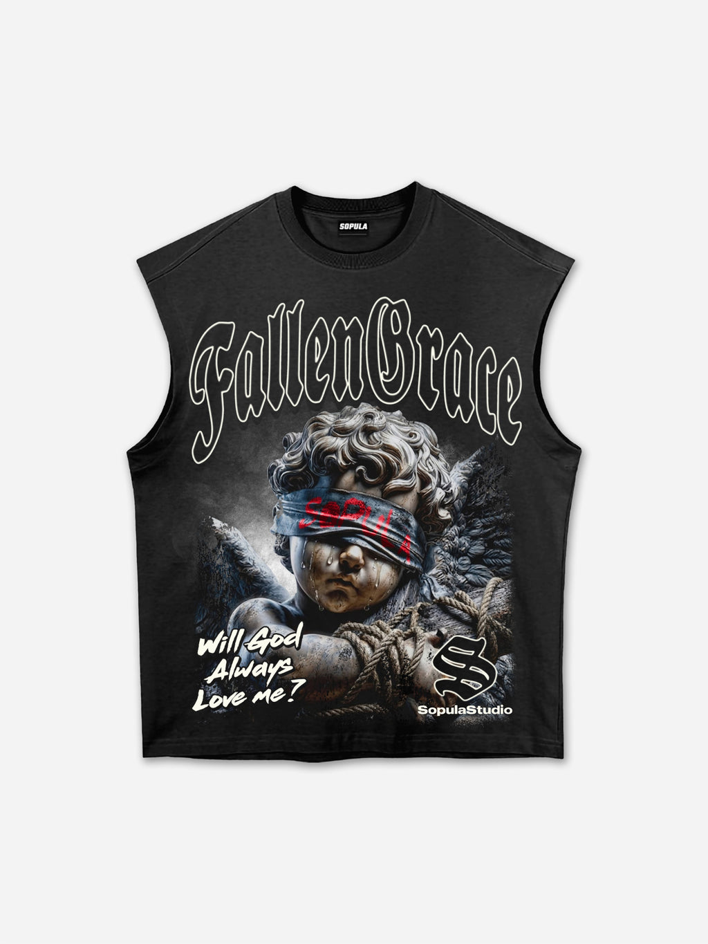 Will God Always Love Me？ Crying Angel Vintage Graphic Tank Top