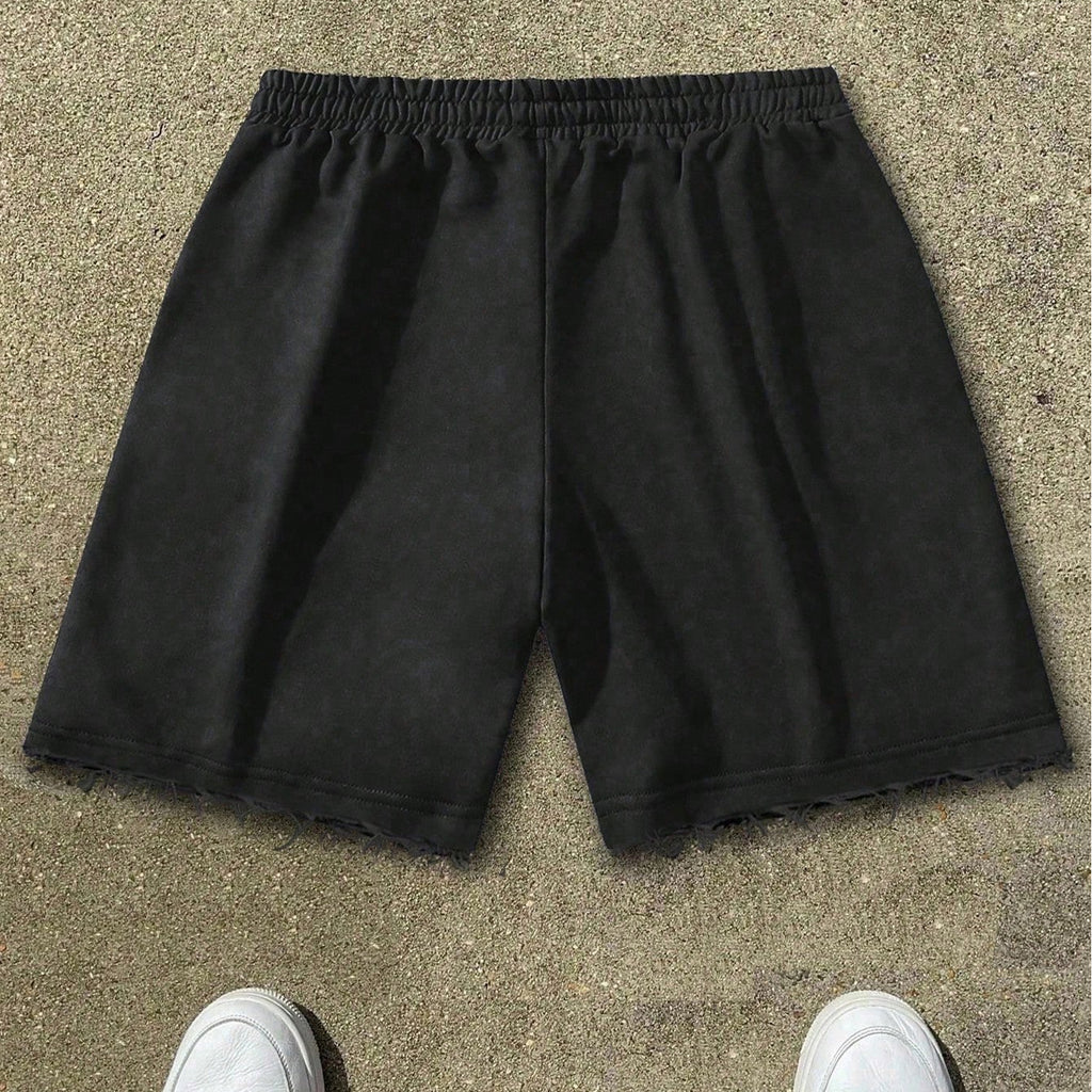 Men's Letter Star Print Drawstring Loose Casual Basketball Shorts