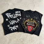 Hip-hop Street Boy Walks His Own Path Graphic Short Tank Top