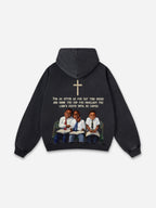 Vintage First Sunday Faith Graphic Acid Washed Oversized Hoodie