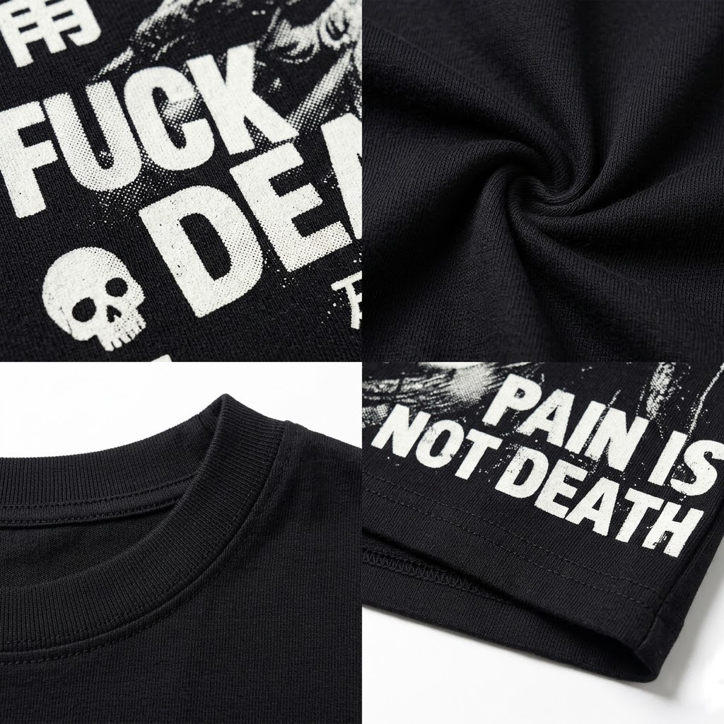 Skeleton On The Cross Vintage Y2k Graphic Cotton T-shirt