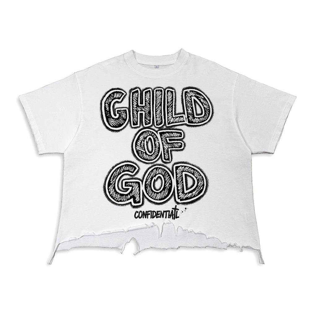 Jesus Child Of God Alphabet Graffiti Graphic Ripped T-shirt
