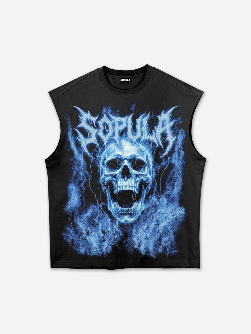 Lightning Hell Skeleton Vintage Graphic Tank Top