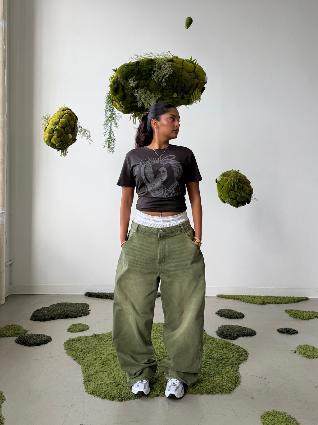 Relaxed Matcha Denim Jeans