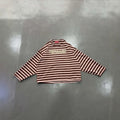 Retro Letter Striped Raglan Long-sleeved T-shirt
