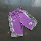 Leopard Print Patchwork Basketball 3/4 Shorts
