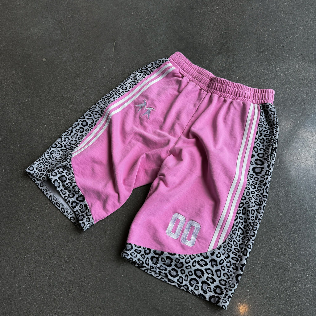 Leopard Print Patchwork Basketball 3/4 Shorts
