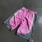 Leopard Print Patchwork Basketball 3/4 Shorts