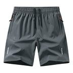 Summer Casual Reflective Striped Zippered Pocket Shorts