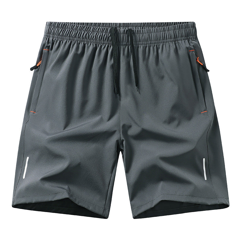Summer Casual Reflective Striped Zippered Pocket Shorts