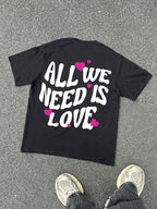 All We Need Is Love Graphic Cotton T-shirt