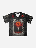 Y2k Jesus Dark Anime Peace Is Coming Graphic Mesh Jersey