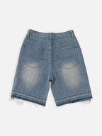 Hiphop Cross Hot Diamond Denim Shorts