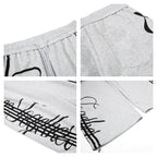 Retro Striped Letter Print Wide-leg Sweatpants