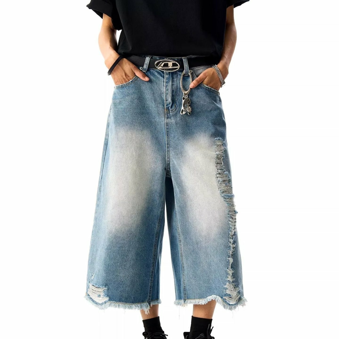 Fashion Washed Loose Denim Baggy Jorts