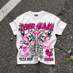 Cyber heaven Double Skull Retro Graphic T-shirt