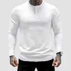 Men's Sports Fitness Stretch Long-sleeve Polo T-shirt