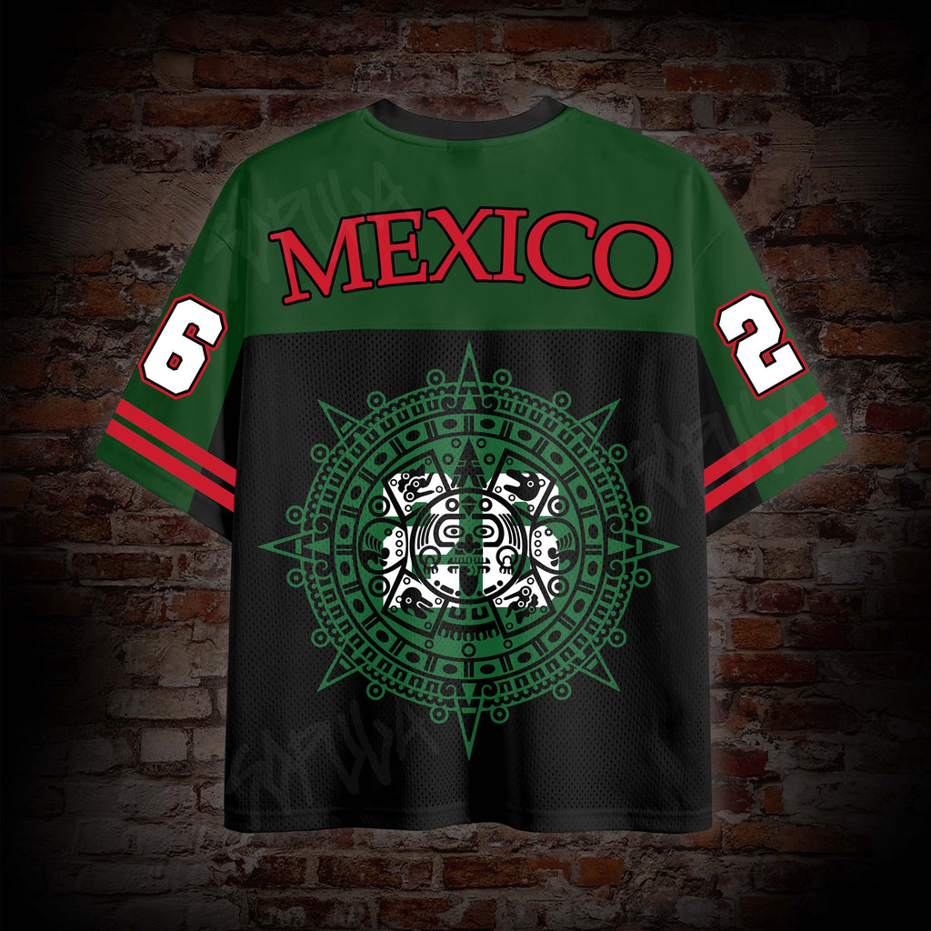 Mexico Aztecs Football Graphic Mesh Jersey T-shirt