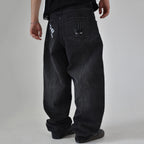 Men's Fashion Cd Embroidered Drawstring  Disc Jeans