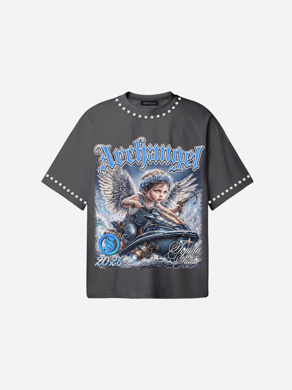 Archangel Battle Graphic Cotton T-shirt