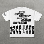 Vintage Motion Different Graphic Short Sleeve T-Shirt