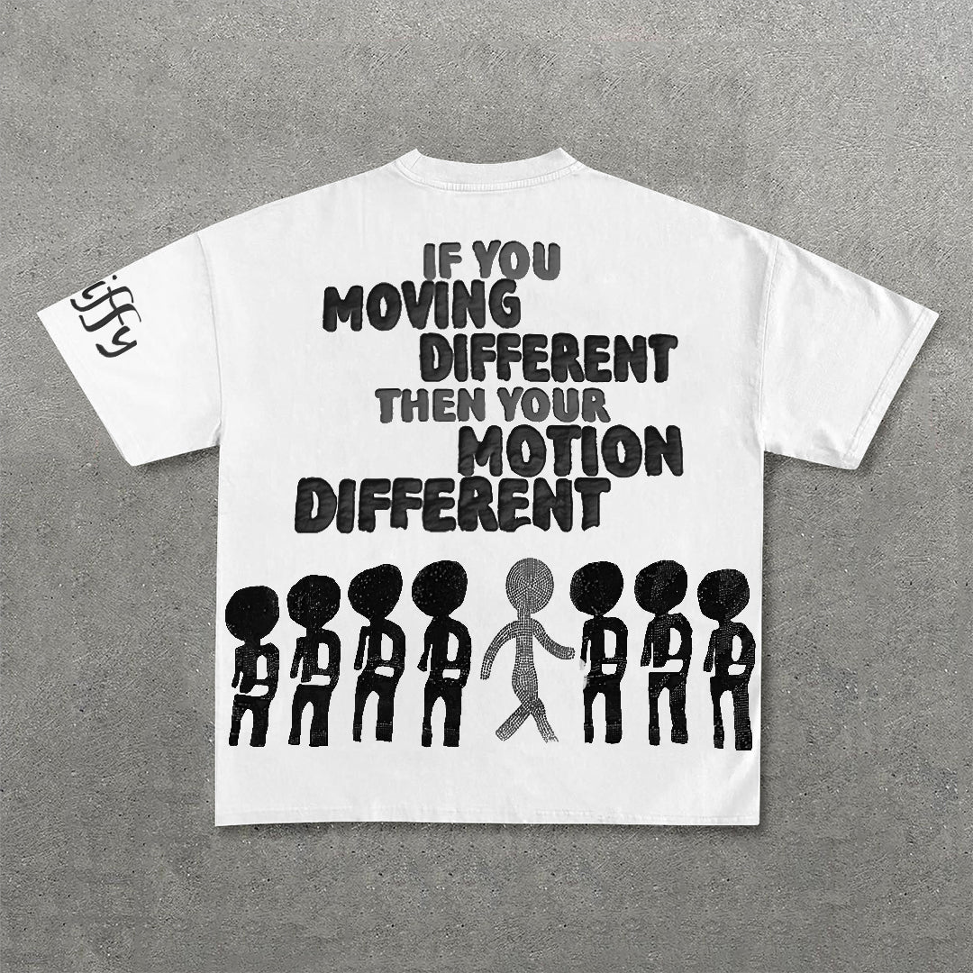 Vintage Motion Different Graphic Short Sleeve T-Shirt