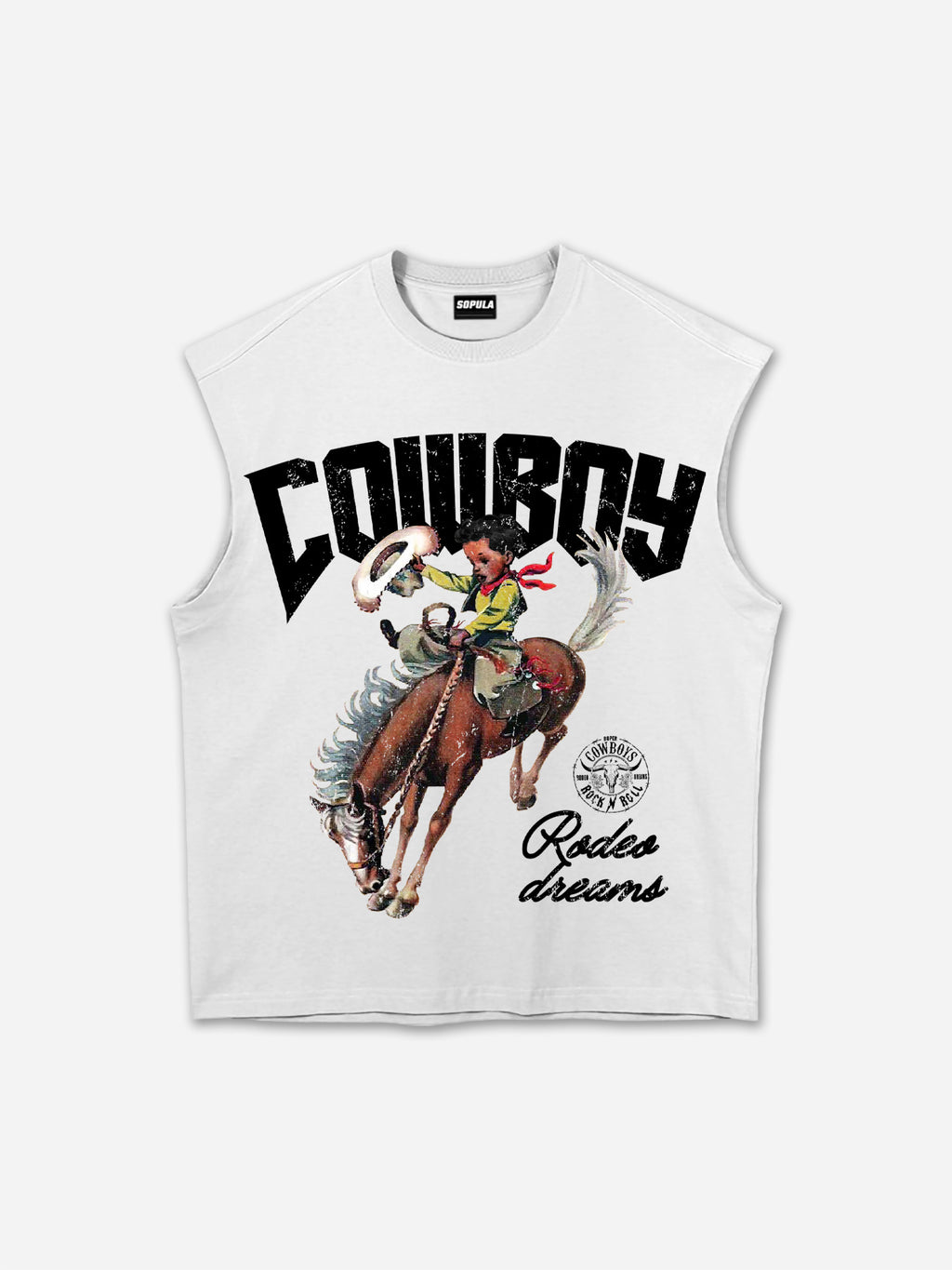 Cowboy Rodeo Dreams Graphic Print Tank Top