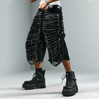 Men's Y2k Hip Hop Style Ripped Denim Shorts