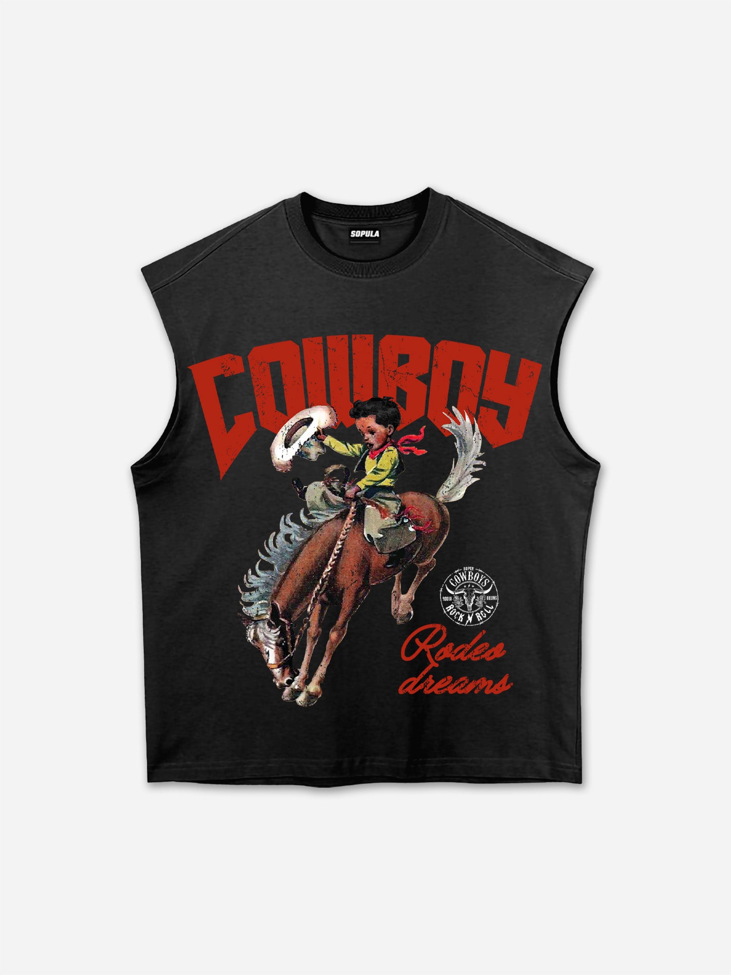 Cowboy Rodeo Dreams Graphic Print Tank Top
