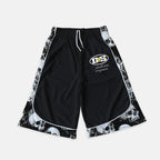 Dark Skull Color Blocked Capri Shorts
