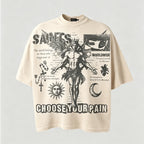 Saints And Wings Choose Your Pain Printed Graphic T-shirt