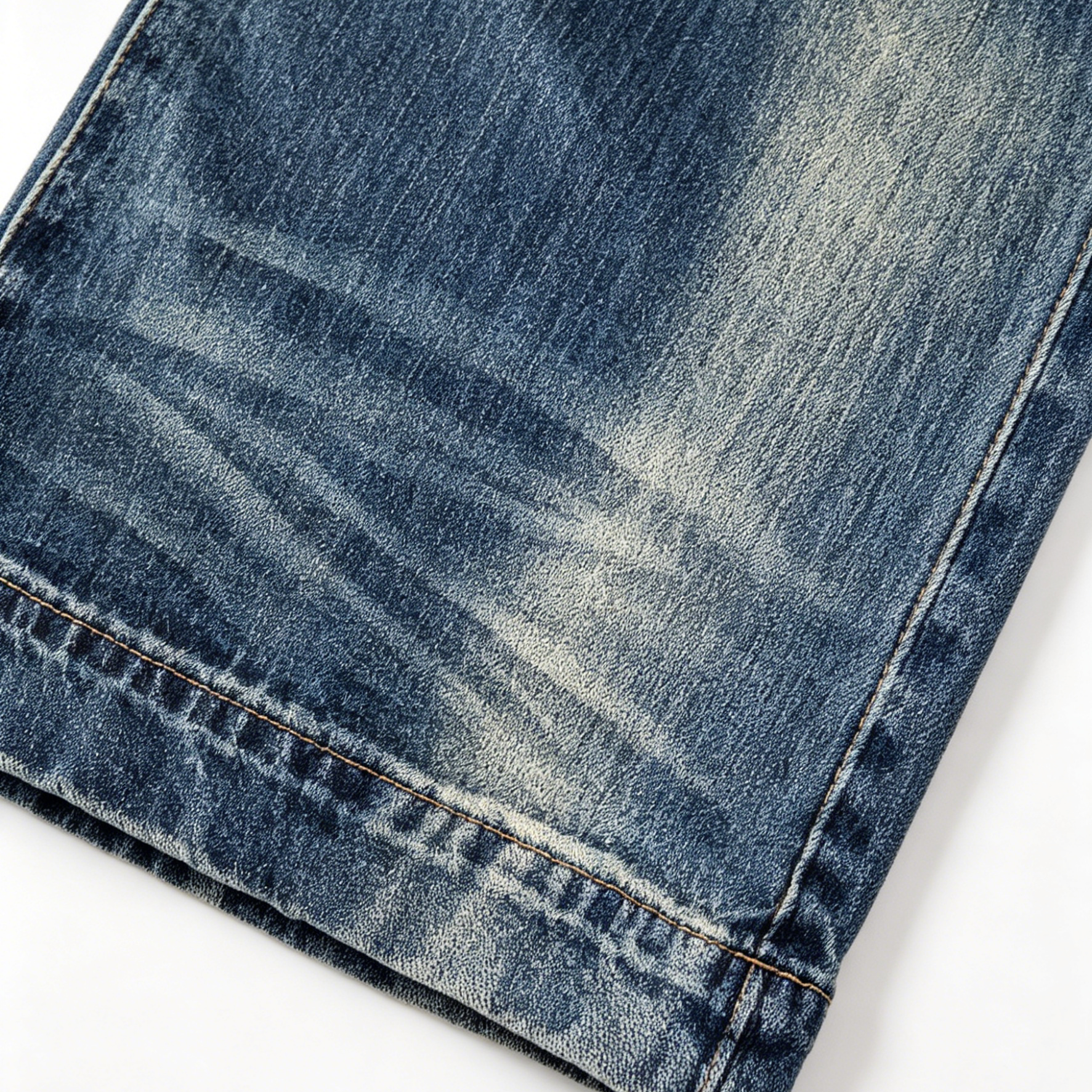 Vintage Washed Distressed Textured Flared Jeans