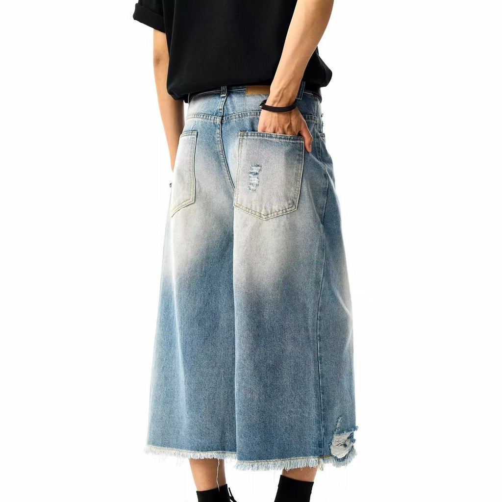 Fashion Washed Loose Denim Baggy Jorts