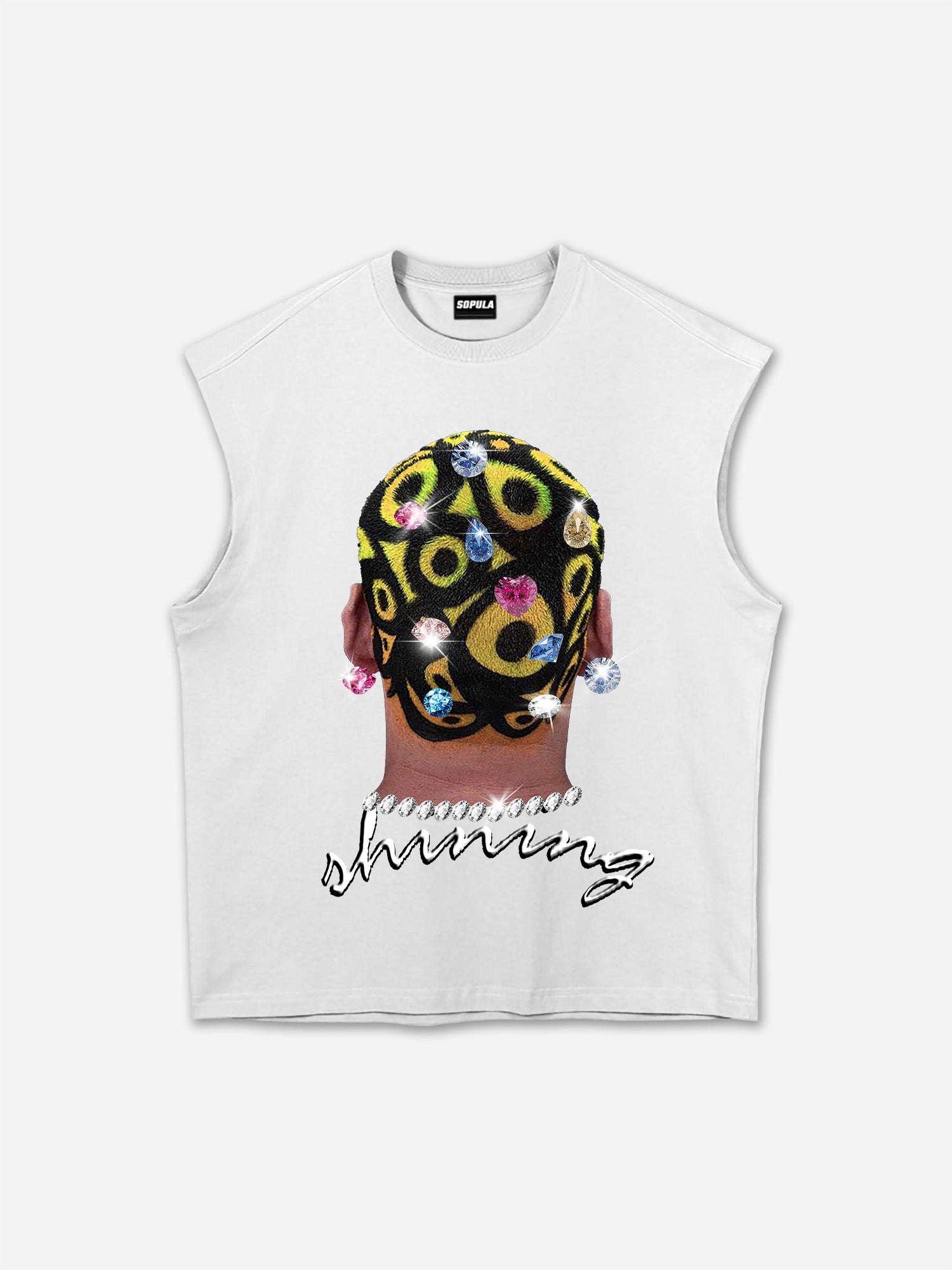Bounce Back Colored Hair Diamond Graphic Tank Top