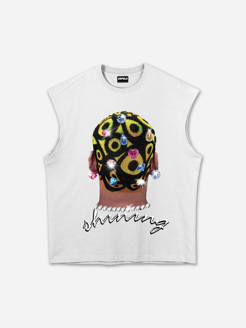 Bounce Back Colored Hair Diamond Graphic Tank Top