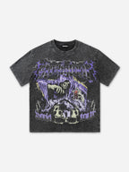 Vintage Grim Reaper Skull Graphic Acid Wash T-shirt